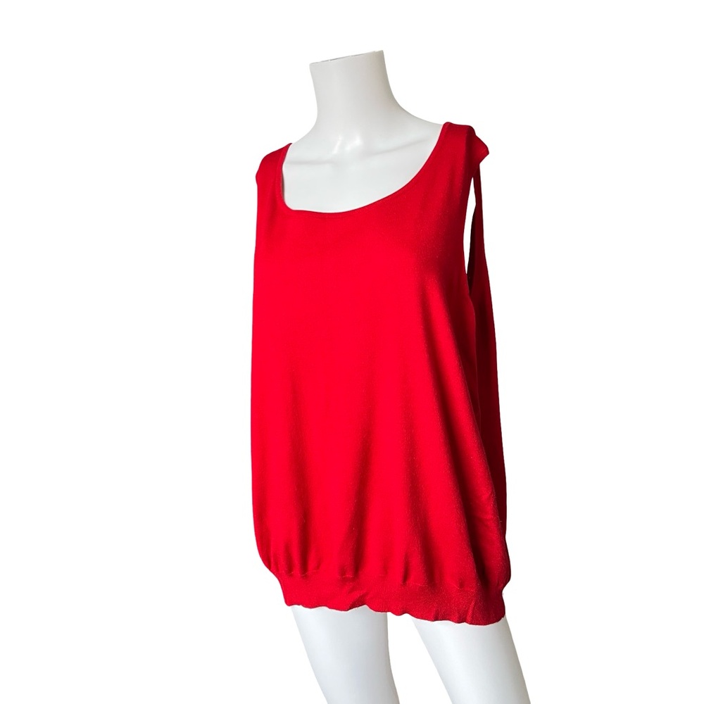Talbots Red Knit Tank Top Shell Colorful Womens Plus Size 2X